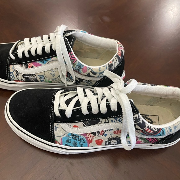 Vans Shoes - VANS Women’s Size 9 1/2 Black and White Graphic Sneakers